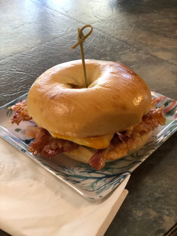 Breakfast bagel sandwich