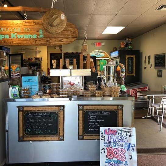 Inside Papa Kwan's coffee shop