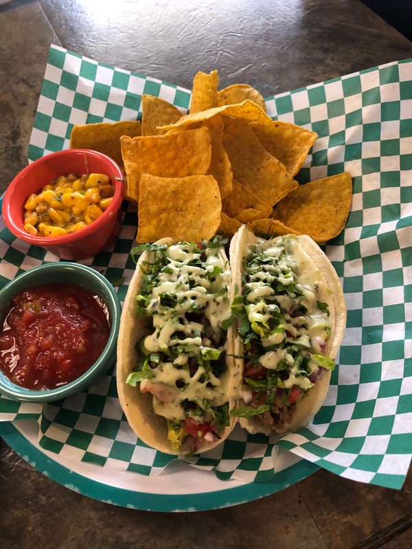 Tacos with chips and salsa